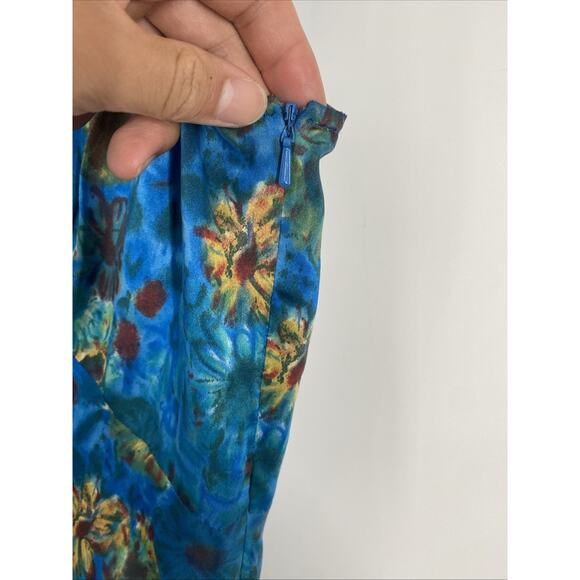 Tibi Silk Maxi Dress Women’s Medium Floral Brush Bohemian Avante Garde 879 - Picture 3 of 6